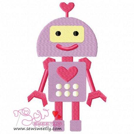 Lovely Robot-2 Embroidery Design- 1