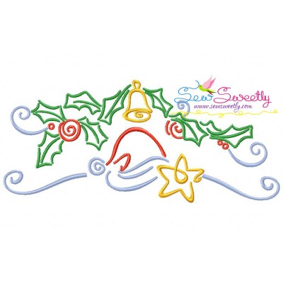 Christmas Swirls- Santa Hat Embroidery Design Pattern-1