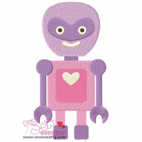 Lovely Robot-4 Embroidery Design- 1