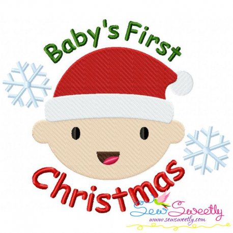 Baby's First Christmas Embroidery Design Pattern
