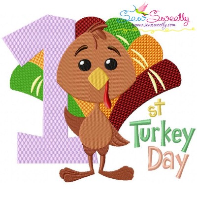 First Turkey Day Embroidery Design Pattern-1
