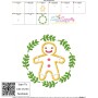 Christmas Frame- Gingerbread Man Applique Design Pattern-3