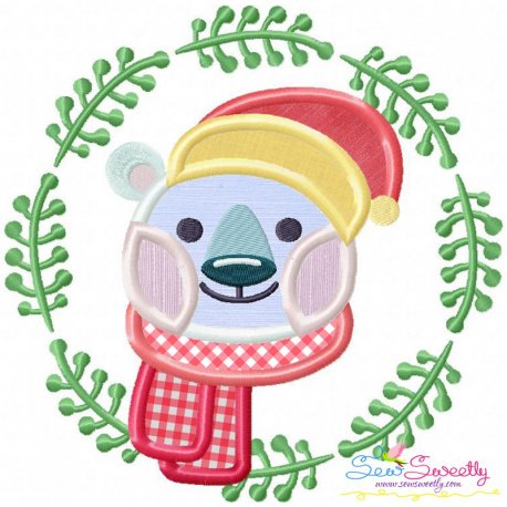 Christmas Frame- Bear Applique Design Pattern