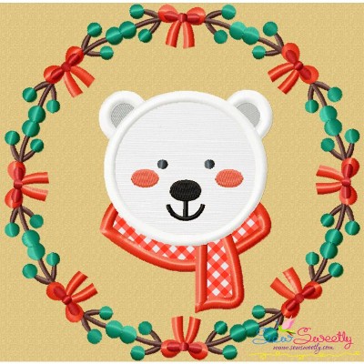 Christmas Frame Polar Bear Applique Design Pattern-1