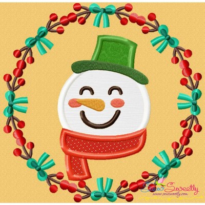 Christmas Frame- Snowman Applique Design Pattern-1