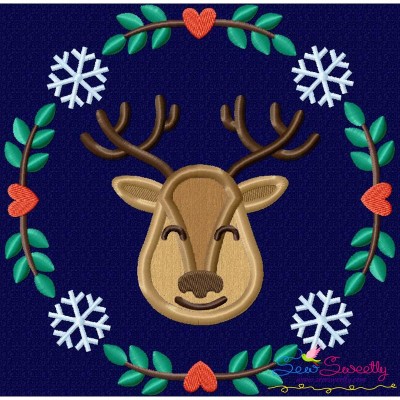 Christmas Frame- Reindeer Applique Design Pattern-1
