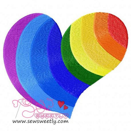 Rainbow Heart Embroidery Design Pattern-1