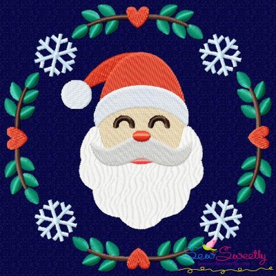 Christmas Frame- Santa Embroidery Design Pattern-1