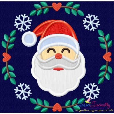 Christmas Frame- Santa Applique Design Pattern-1