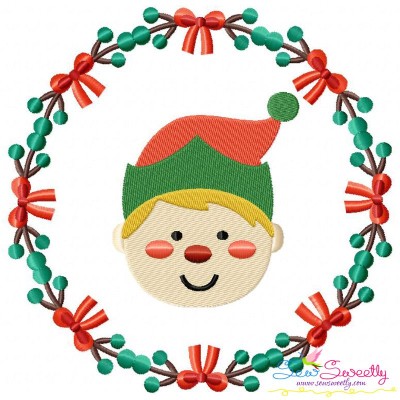 Christmas Frame- ELF Embroidery Design Pattern-1