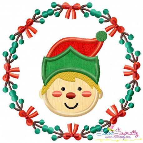 Christmas Frame- ELF Applique Design Pattern-1