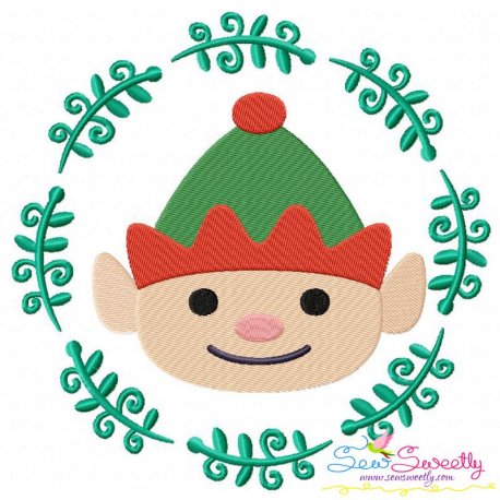 Christmas Frame ELF-2 Embroidery Design Pattern-1