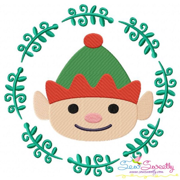 Christmas Frame ELF-2 Embroidery Design Pattern-1