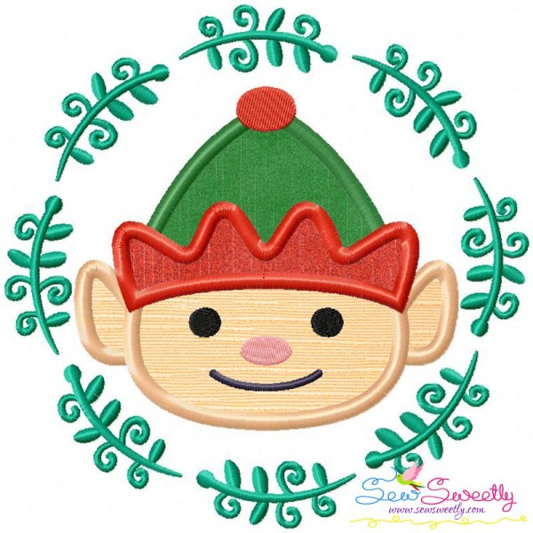 Christmas Frame ELF- 2 Applique Design Pattern-1