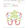 Holly Jolly Gloves Christmas Lettering Applique Design Pattern-3