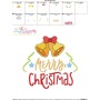 Merry Christmas Bells Lettering Embroidery Design Pattern-3