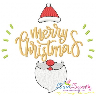 Merry Christmas Santa Lettering Embroidery Design Pattern-1