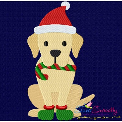Christmas Labrador Dog Embroidery Design Pattern-1