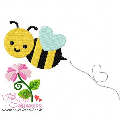 Bee Love Embroidery Design Pattern-1