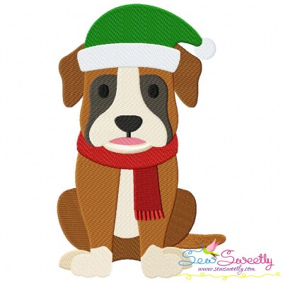 Christmas Boxer Dog Embroidery Design Pattern-1