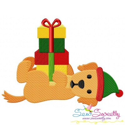 Christmas Retriever Dog Gifts Embroidery Design Pattern-1