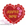 Floral Valentine Heart Applique Design Pattern-1