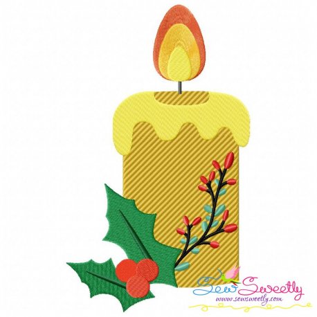 Christmas Candle-4 Embroidery Design Pattern