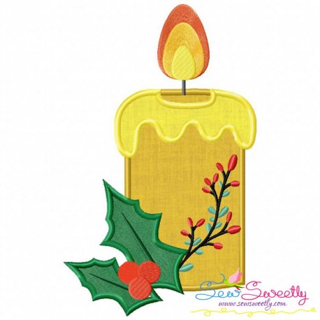 Christmas Candle-4 Applique Design Pattern-1