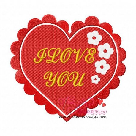 Floral Valentine Heart Embroidery Design- 1