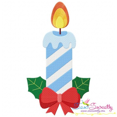 Christmas Candle-3 Embroidery Design Pattern-1