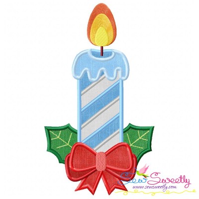 Christmas Candle-3 Applique Design Pattern-1