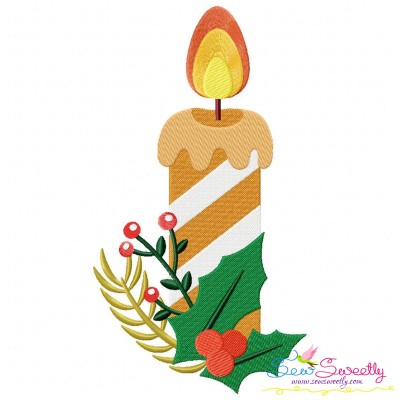 Christmas Candle-2 Embroidery Design Pattern-1