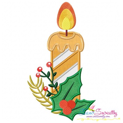 Christmas Candle-2 Applique Design Pattern-1