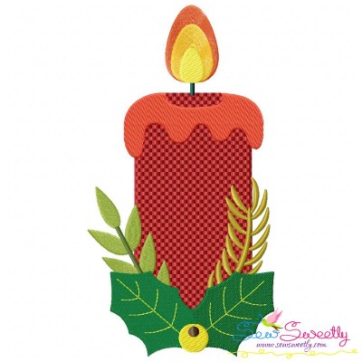 Christmas Candle-1 Embroidery Design Pattern-1