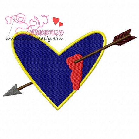 Heart With Arrow Embroidery Design- 1