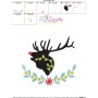 Red Nose Reindeer Silhouette-5 Embroidery Design Pattern-3