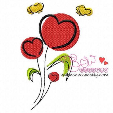 Love Flowers Embroidery Design Pattern-1