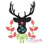 Red Nose Reindeer Silhouette-2 Applique Design Pattern-1