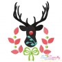 Red Nose Silhouette Reindeers Embroidery Design Bundle-3