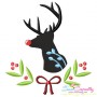 Red Nose Silhouette Reindeers Embroidery Design Bundle-4