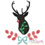 Red Nose Silhouette Reindeers Embroidery Design Bundle-5