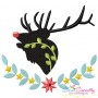 Red Nose Silhouette Reindeers Embroidery Design Bundle-6