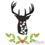 Red Nose Silhouette Reindeers Embroidery Design Bundle-7