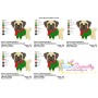 Christmas Pug Dog Embroidery Design Pattern-2