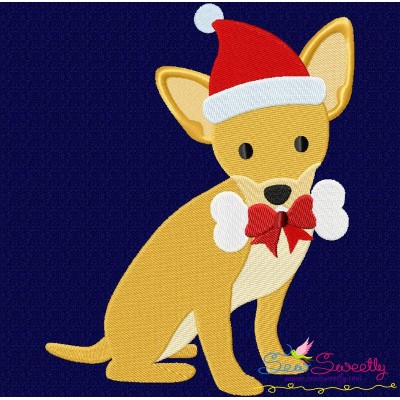Christmas Chihuahua Dog Embroidery Design Pattern-1