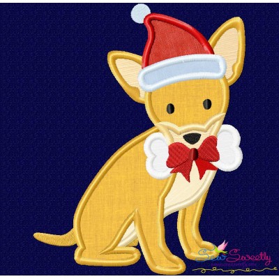 Christmas Chihuahua Dog Applique Design Pattern-1