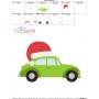 Christmas Bug Car- Santa Hat Embroidery Design Pattern-3
