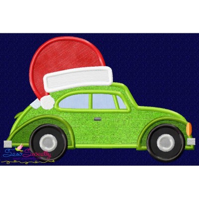 Christmas Bug Car Santa Hat Applique Design Pattern-1