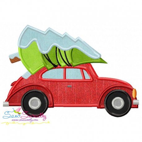 Christmas Bug Car With Tree Applique Design Pattern