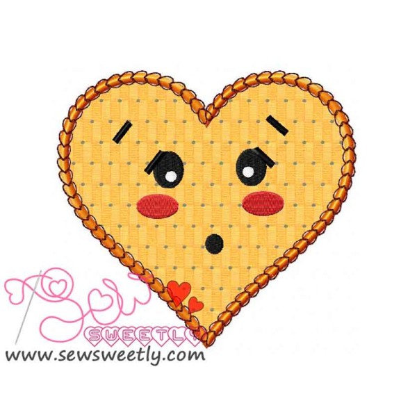 Orange Heart Applique Design Pattern-1